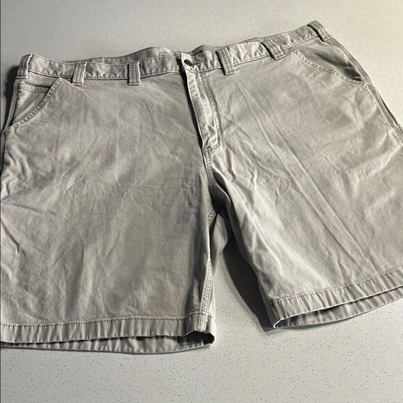 Carhartt Gray Relaxed Flat Front Flex Shorts Versatile Style Waist 46 - Picture 1 of 11